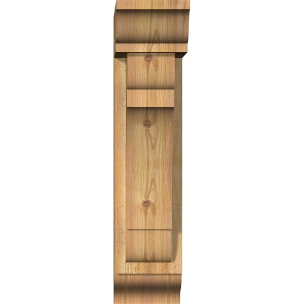 Olympic Traditional Rough Sawn Bracket W/ Offset Brace, Western Red Cedar, 6W X 14D X 26H